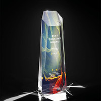 Trophée en cristal personnalisé imprimé UV, récompense obélisque personnalisée pour les festivals de cinéma, les événements d'entreprise et la reconnaissance professionnelle