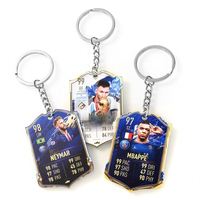 Llavero con Tarjeta de Puntuación de Fútbol, con Colgante Acrílico de los Equipos Nacionales de Ronaldo, Portugal, Kaka y Neymar, en Material Plástico