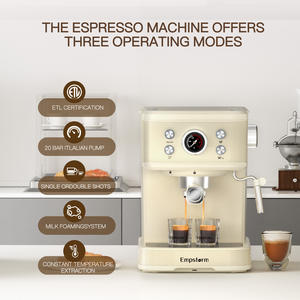 Cafetera Espresso Semiautomática Eléctrica Profesional de Acero Inoxidable de 20 Bares para el Hogar, Hoteles, Automóviles y Autocaravanas - Product Image 6