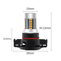 Feux antibrouillard Xenon White 2504 PSX24W, éclairage tout-terrain, ampoule LED automobile sans ventilateur 12776, feu de jour LED PG20/7, puces 4014
