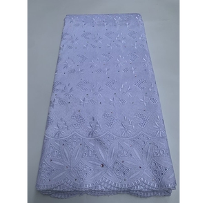 Nouvelle dentelle de marque <span class=keywords><strong>haut</strong></span> de gamme en voile de coton, tissu de dentelle africaine brodé de strass, écologique, de haute qualité, pour robes de mariée pour femmes - Product Image 6