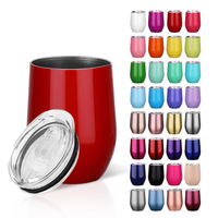 Vente en gros usine et peinture en spray personnalisée 12oz, Gobelet isotherme en acier inoxydable à double paroi, entièrement personnalisable, pour vin, café, œufs, mariage
