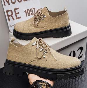 Chaussures en cuir scintillantes pour hommes, nouvelle collection printemps-automne 2026, résistantes <span class=keywords><strong>à</strong></span> l'usure, <span class=keywords><strong>à</strong></span> semelle épaisse, style britannique - Product Image 4