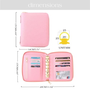 Tốt nhất bán A7 da ngân sách phong bì Zip túi Fly Leaf tùy chỉnh 6 Nhẫn Pebble da chủ tài liệu etsy Ins TK FB - Product Image 5