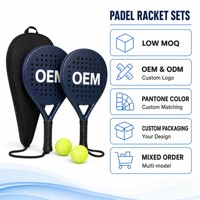 Ensemble de raquettes de padel en gros, logo personnalisé OEM, directement de l'usine, MOQ 500 pièces avec 2 balles et sac de transport