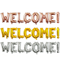 Ballons de bienvenue en or et argent de 16 pouces, ballons en feuille métallique, lettres en ballons, décorations de fête pour anniversaire