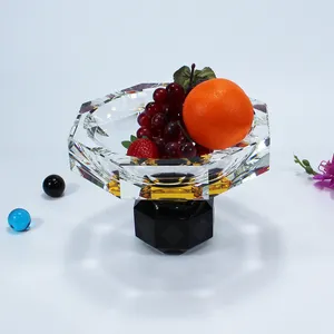 Hitop Wholesale Dry Fruit Pan Cake Dessert Plate Living Room Kitchen Decoration K9 Crystal For Home Decoration