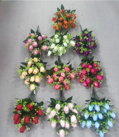 D35 Seiden-Kunstblumenstrauß 18 Blüten, 24 Blüten, 36 Blüten Künstliche Rosen-Blumenkombination Künstliche Rosenblumen