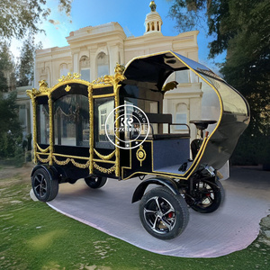 Карета-катафалк с прозрачным стеклянным верхом, черная, в викторианском стиле, на конной тяге - Product Image 2