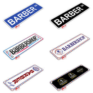 Papan Logam BarberShop Dekorasi Dinding Vintage untuk Salon Studio Rumah Seni Dinding Logam Poster Kustom 10x40CM Papan Timah Potong Rambut Barber - Product Image 4