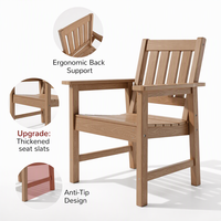 Chaises d'extérieur en plastique résistantes aux intempéries, aspect bois véritable, pour terrasse, pont, piscine et jardin