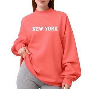 High Quality Women Oversized <b>Mock</b> Neck Sweatshirt 100% Cotton Lightweight Breathable Oversized Comfort Fit Sweatshirt For Women - Product Image 1