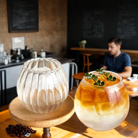 Gobelet en verre rond de style simple et créatif en forme d'œuf pour café, jus et tasses, écologique, pour eau pétillante et sodas, 340-550 ml