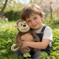 Jellycat Animaux en Peluche Singe Timide Mignons Jouets en Peluche Animaux de la Jungle Safari Poupées en Peluche Douces pour Cadeau d'Anniversaire