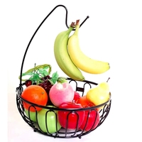 Vente en gros de crochets à bananes détachables paniers de rangement fonctionnels pour fruits et légumes en fer pour la cuisine panier à pain et à bananes