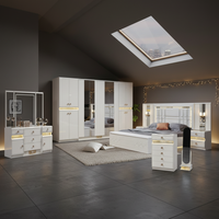 Neues Modernes Luxuriöses Weißes Holz-Schlafzimmer-Set Sechs Kleiderschränke Höhenverstellbare Aufbewahrung Massagefunktionen für Heim- und Hotelgebrauch (Maßgefertigt)