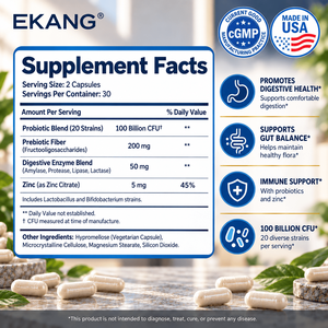 Probiotiques pour hommes fabriqués aux États-Unis, 20 souches CFU, soutien à la santé digestive et immunitaire, complément alimentaire en capsules - Product Image 2