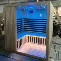 Produit phare : Cabine de hammam électrique infrarouge lointain à vapeur humide, design classique moderne et personnalisé, pour 5-6 personnes, 1,8*1,9*1,5m, en cèdre du Canada, pour appartement