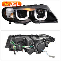 Phare Avant de Haute Qualité avec Moteur d'Assemblage et Lentille LED pour BMW E46 2001-2004, Modèles Quatre Portes (318, 320, 323, 325, 330)