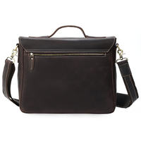 Sacoche pour ordinateur portable 13 pouces en cuir véritable pleine fleur Crazy Horse, avec poignée, style vintage