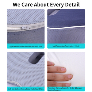 Beezin Gel Infundido Alta Espuma Soporte para la espalda Cuello Viscoelástico Pu Oficina Silla ortopédica Cojín de asiento de espuma viscoelástica - Product Image 6