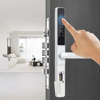 TYSH - Puerta Inteligente para Exteriores, Impermeable, con Control Remoto por Aplicación Wi-Fi, Llave Digital, Lector Biométrico de Huellas Dactilares, Aleación de Aluminio, Tuya Smart