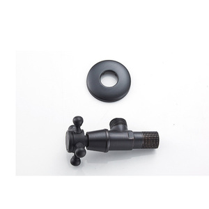 Robinet d'angle rétro en cuivre noir antique, épaissi, chaud et froid, vente en gros, robinet d'arrêt d'eau anti-explosion F-1 - Product Image 5