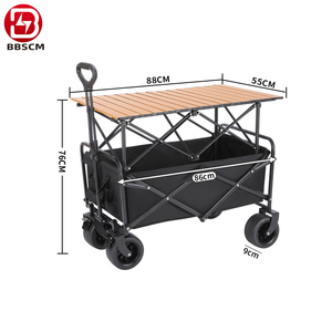 Chariot de pique-nique pliable à quatre roues, réglable, avec table et pare-soleil, idéal pour le camping et les événements – Vente chaude - Product Image 2