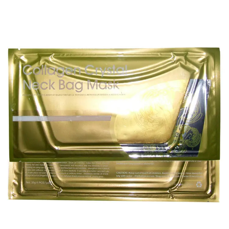 Custom Logo Natural Crystal Face 24K Goud Collageen Nekmasker Hydraterend Collageen Kristal Anti-Rimpel Nekmasker