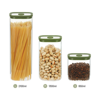 Couvercles en verre trempé écologiques, récipients de stockage de nourriture sèche en verre borosilicate hermétiques pour la cuisine