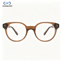 VA4535 Lunettes de vue unisexes vintage en acétate, monture ronde surdimensionnée, monture intégrale rétro, lunettes optiques pour femmes et hommes
