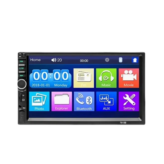 7 "écran tactile autoradio stéréo Auto Radio voiture lecteur MP5 2 Din BT USB FM AUX SD WINCE 7018B vue arrière Dvd lecteur de système Audio