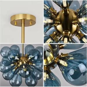 Moderno semplice stile nordico nuovo arrivo ciondolo luce <span class=keywords><strong>rosa</strong></span> blu <span class=keywords><strong>lampadario</strong></span> in vetro per la camera dei bambini Bar decorazione del soffitto - Product Image 6