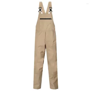 Multi-pocket Overalls Men's Khaki Jumpsuit Loose Worker Overalls Suit Work Wear Bib Pants