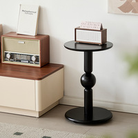 Table d'appoint moderne ronde en bois massif avec roulettes pivotantes, table basse, table de chevet, meuble d'appoint pour salon