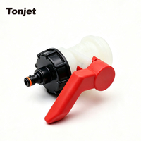 Bouchon de réservoir IBC Tonjet avec adaptateur à raccord central S60x6, filetage à rainures, en plastique noir, ensemble de raccords rapides mâles