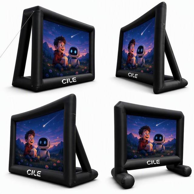 Giant Commercial Outdoor Inflatable Movie Screen Custom Size Projector Screen Pop-up Cinema Theater Kit with Blower & Bag