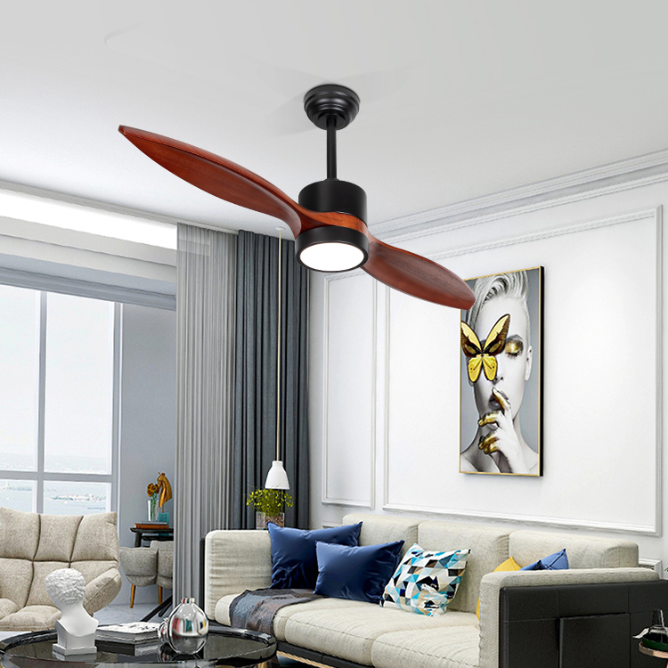 High Quality Remote Control 42 inch 2 Blades Solid Wood Decorative Indoor Led Ceiling Fan