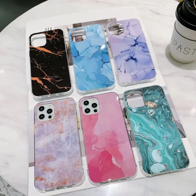 Amazon Fashionable Cheap Newest Iphone 13 Case for Cell Phone Iphone 12 Pro Max XR XS Shockproof Tempered Glass Marble Case