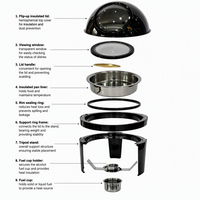 Réchauds alimentaires professionnels en acier inoxydable 6L, ensemble de plats de maintien au chaud pour buffet, équipement de restauration pour fêtes et événements, énergie A++