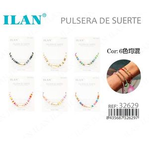 Braccialetto Portafortuna Ilan in 6 Colori Assortiti, Bracciali con Charm alla Moda - Product Image 1