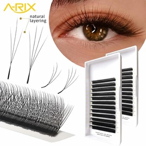 ขนตาโคลเวอร์ขนตา A-RIX แบบมืออาชีพรูป W รูปร่างแบบนุ่มสีดำด้านเพิ่มวอลลุ่ม3D - Product Image 1