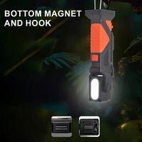 Lampe de travail LED magnétique rotative rechargeable avec crochet de clip d'affichage de puissance et entrée de type c pour une utilisation de maintenance industrielle