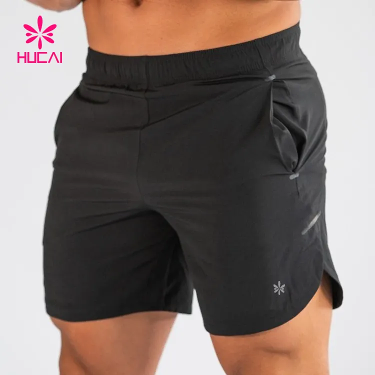 OEM Custom Logo new design nylon spandex athletic wear Tapered Slim Fit Mens fitness gym Shorts