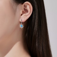 S925 Silver Opal Zircon Temperamento europeo y americano Ins Style Light Luxury Jewelry Womens Tragus Pendientes Venta