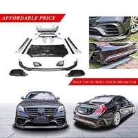 Actualización a los kits de cuerpo de fibra de carbono estilo MSY para Mercedes Bens Clase S W222 S63 Kit de cuerpo de Alerón trasero de ventilación lateral de labio delantero
