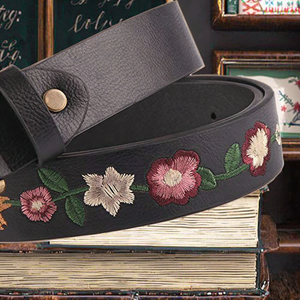 <span class=keywords><strong>2025</strong></span> Xu hướng thiết kế chính hãng da hoa màu hoa thêu vành đai cho phụ nữ - Product Image 4