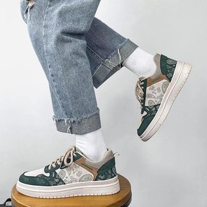 Nuevas Zapatillas de Moda Casual para Hombre con Diseño de Pintura a la Tinta, para Otoño/Primavera/Verano, Parte Superior de PU Blanca, Suela de Goma CS-02 Original Bre - Product Image 4