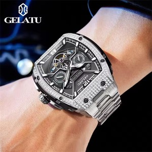 Reloj GELATU para hombre con esfera grande, automático, mecánico, hueco, resistente al agua, con fecha y día de la semana, reloj de lujo. - Product Image 5