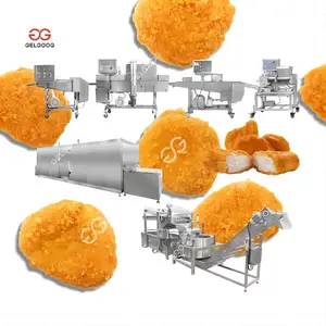 Linha de produção automática de hambúrguer, pipoca e frango, máquina de corte congelada de Tempura Ahrimp, máquina de fazer nuggets de frango